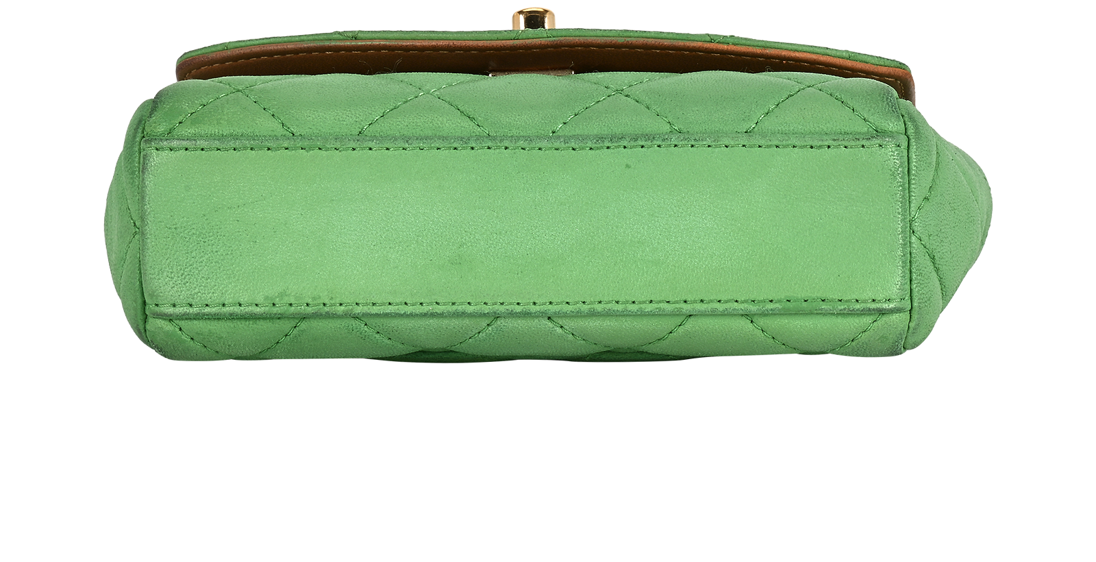 Mini Flap, &pound;1,500, Handbags, Green, Lambskin Leather, Top view